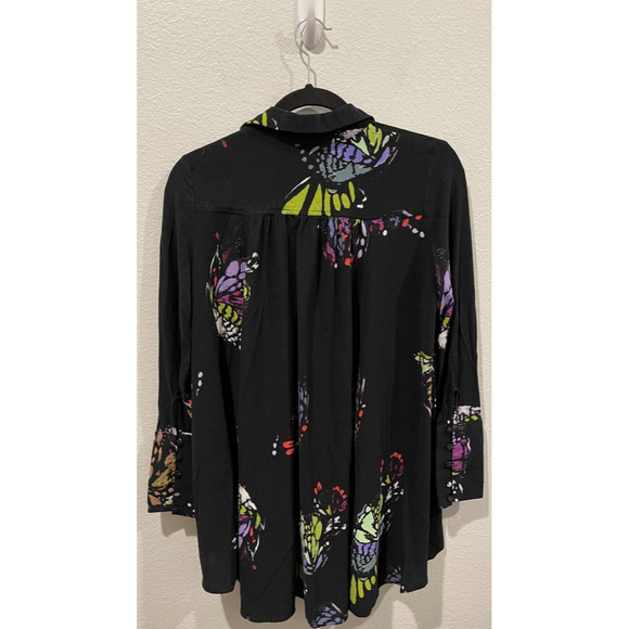 FREE PEOPLE Black Field Of Butterflies Tunic - Picture 7 of 7